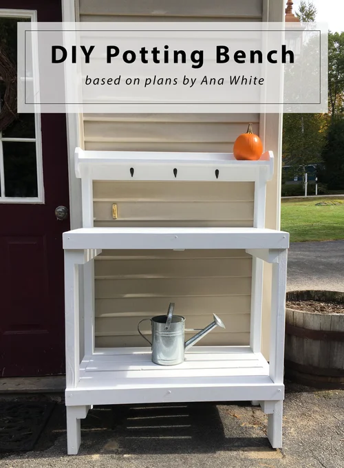 DIY Potting Bench Based on Plans by Ana White New England Lifestyle Motherhood DIY Birch Landing Home